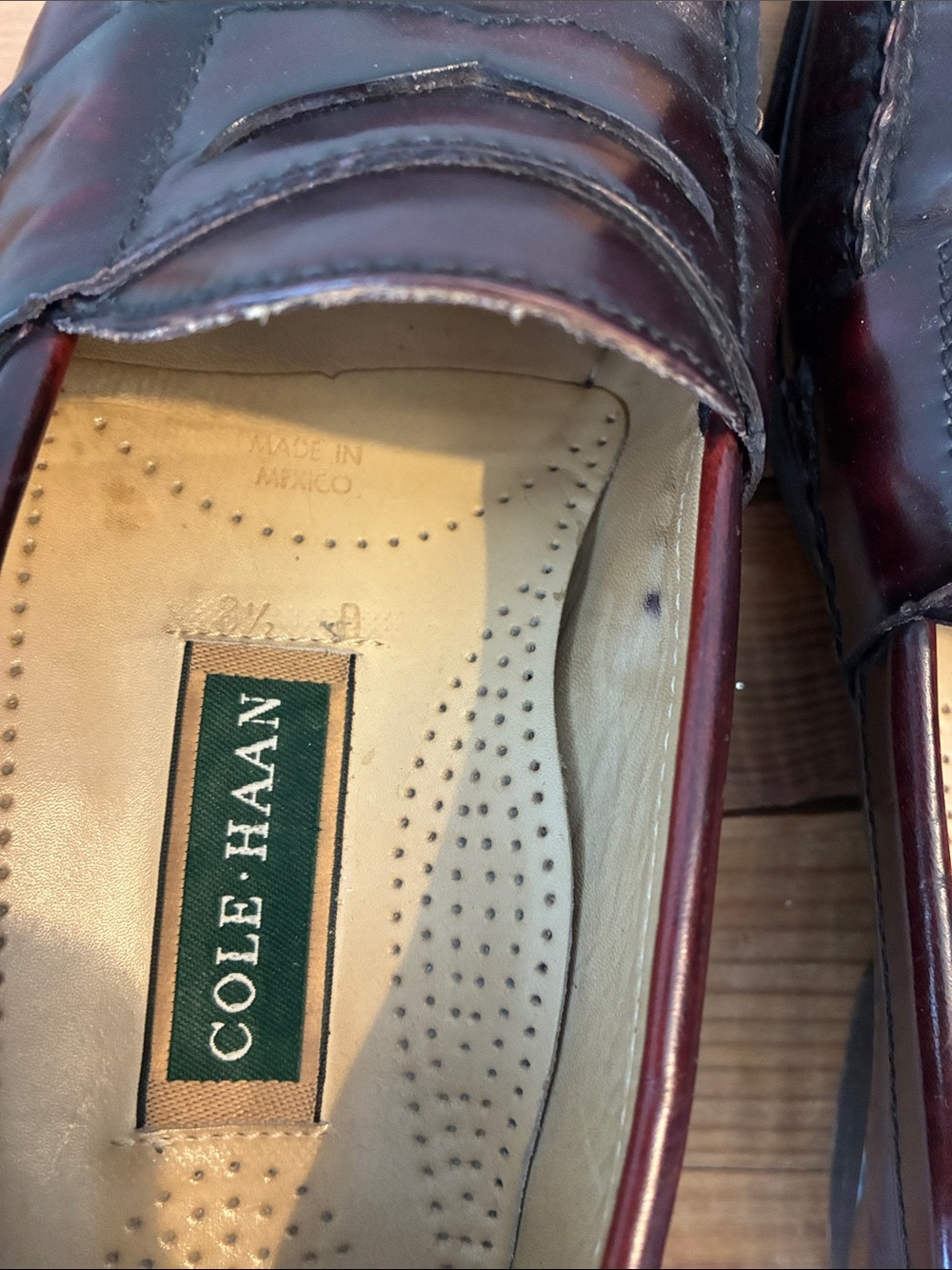Cole Haan Men's sz 8 1/2 Vintage Penny Loafer Burgundy Classic Preppy Academia - Picture 7 of 8